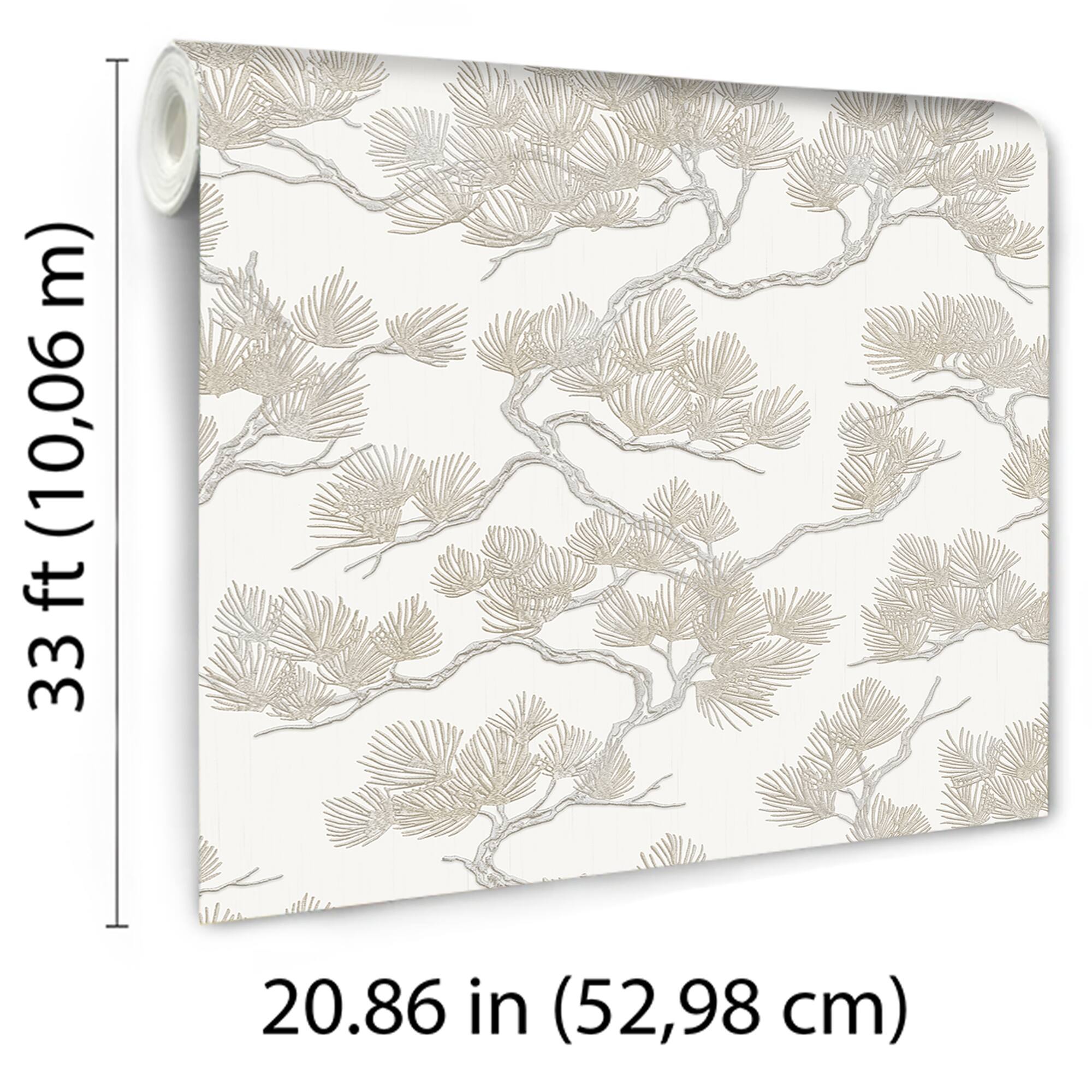 Designs Direct Embroidered Pine Tree Wallpaper